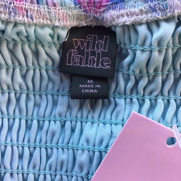 Wild Fable Floral Ruffle Tiered Mini Dress Womans Size Medium NEW - Picture 5 of 12